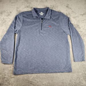 Tommy Bahama Via Del Mar Half Zip Long Sleeve Shirt Mens XXL Ocean Deep Blue NEW